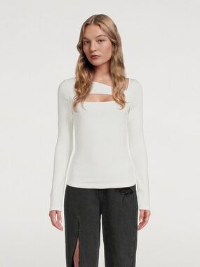 CITIZENS OF HUMANITY Irish Long-Sleeve Cut-Out Top (M)